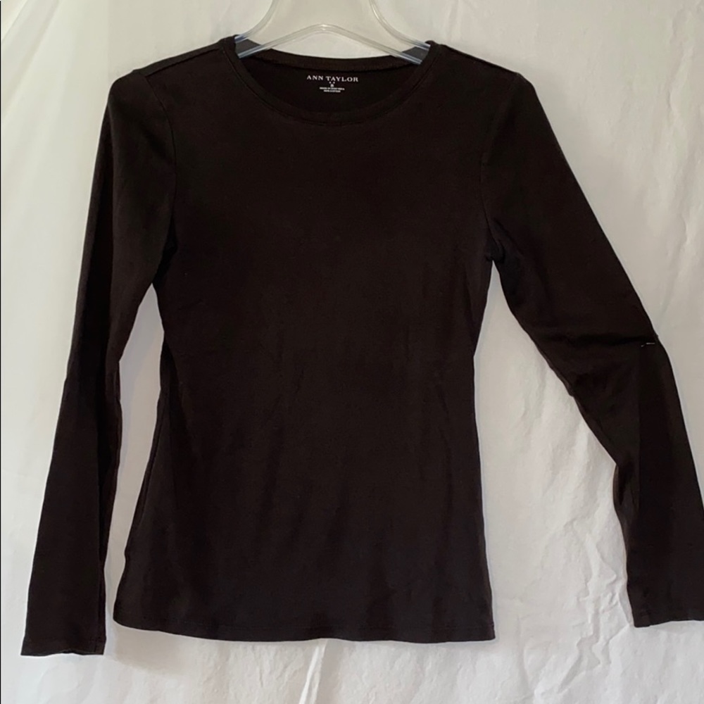 Ann Taylor Brown Long Sleeve Tee